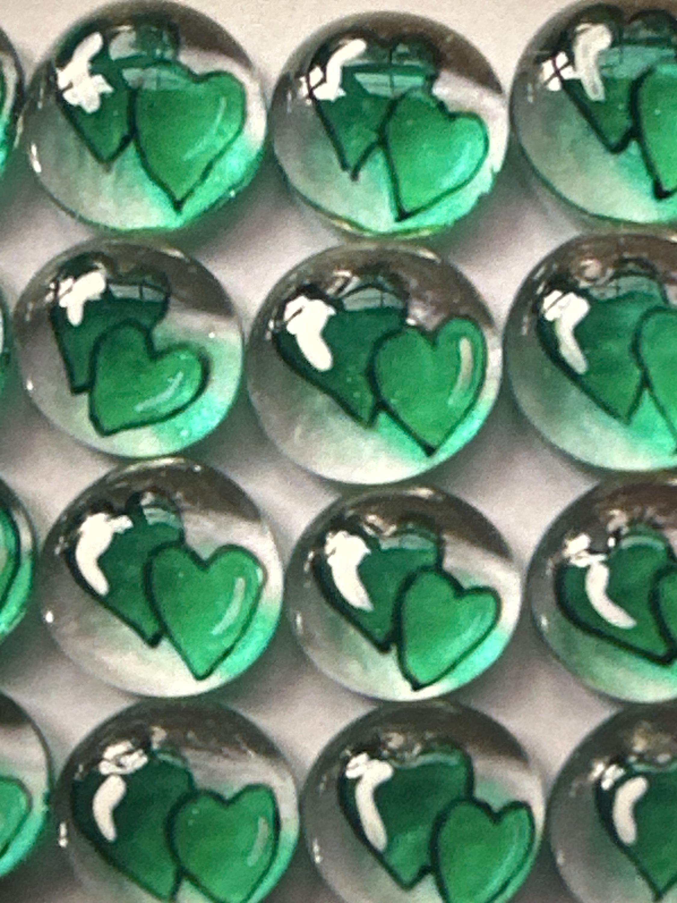 Emerald Wedding Hearts Hand Painted Glass Gems Party Favors Weddings ...
