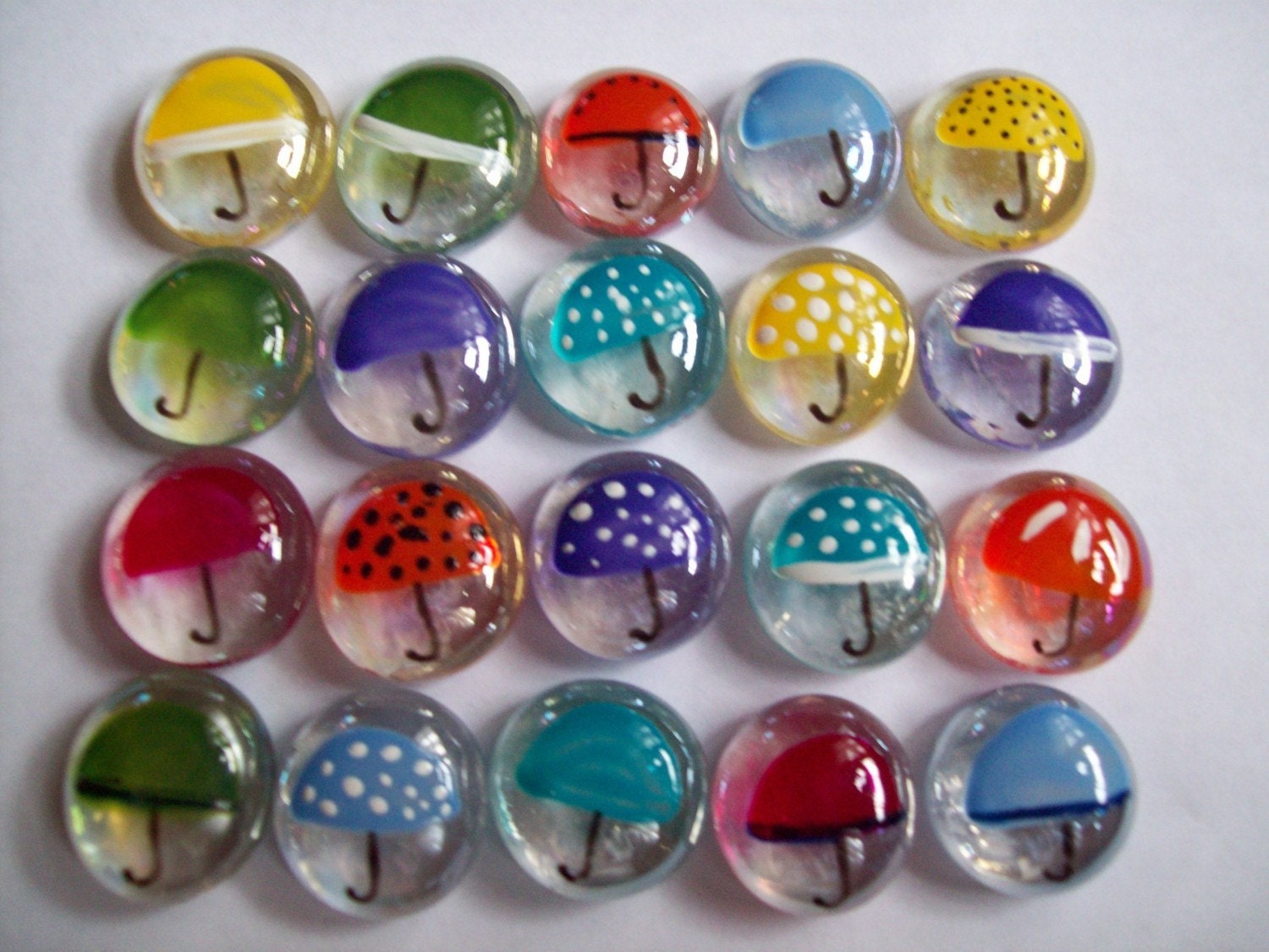 Hand Painted Glass Gems Party Favors Mini Art UMBRELLA UMBRELLAS - Etsy