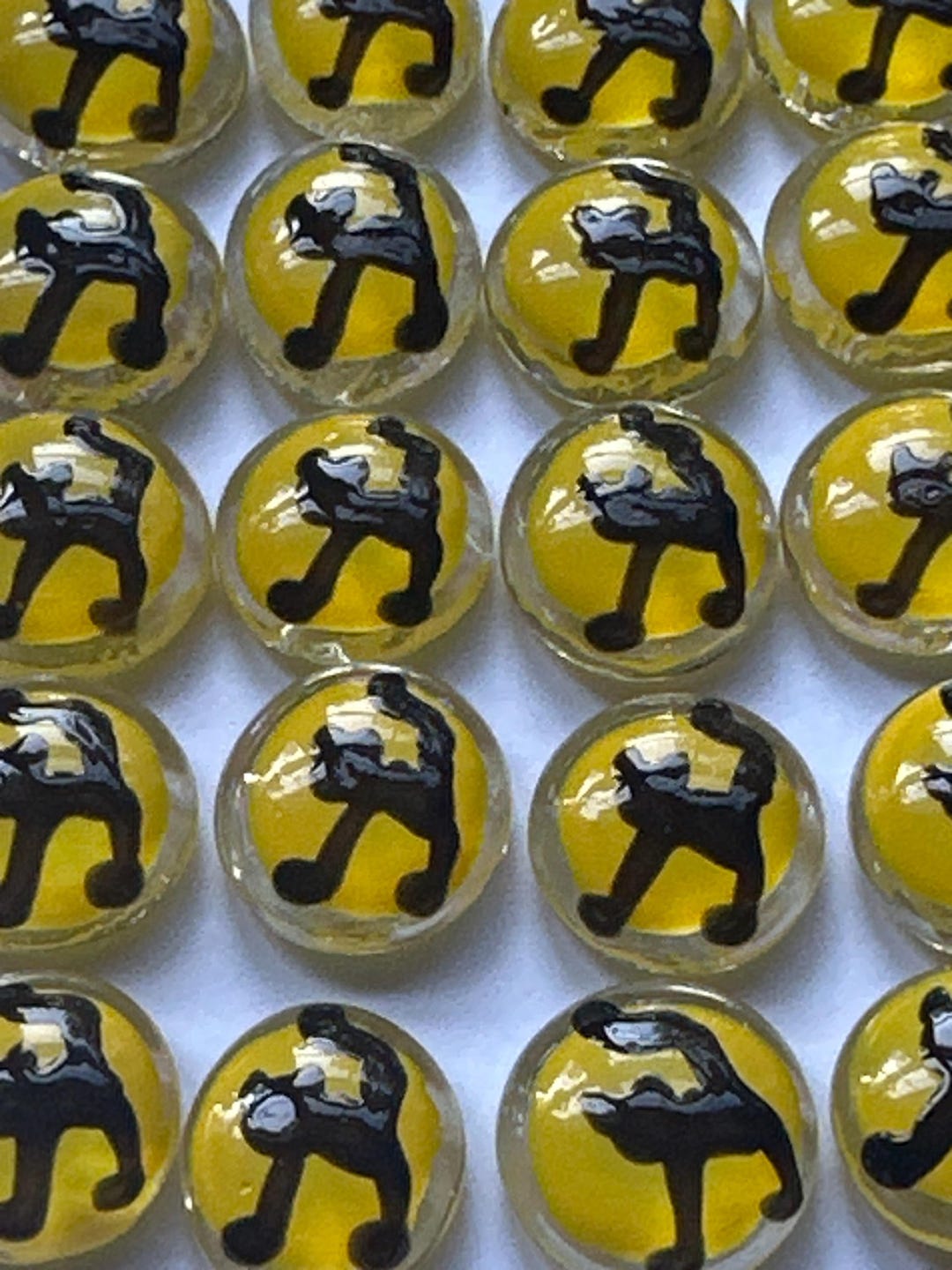 Hand Painted Glass Gems Party Favors Halloween BLACK CAT on MOON - Etsy