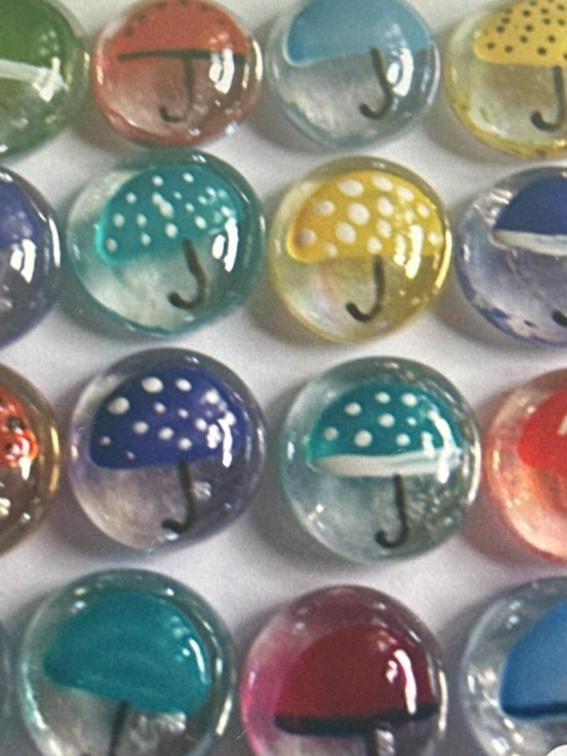 Hand Painted Glass Gems Party Favors Mini Art UMBRELLA UMBRELLAS - Etsy