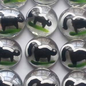 Skunk hand painted glass gems party favors image 2