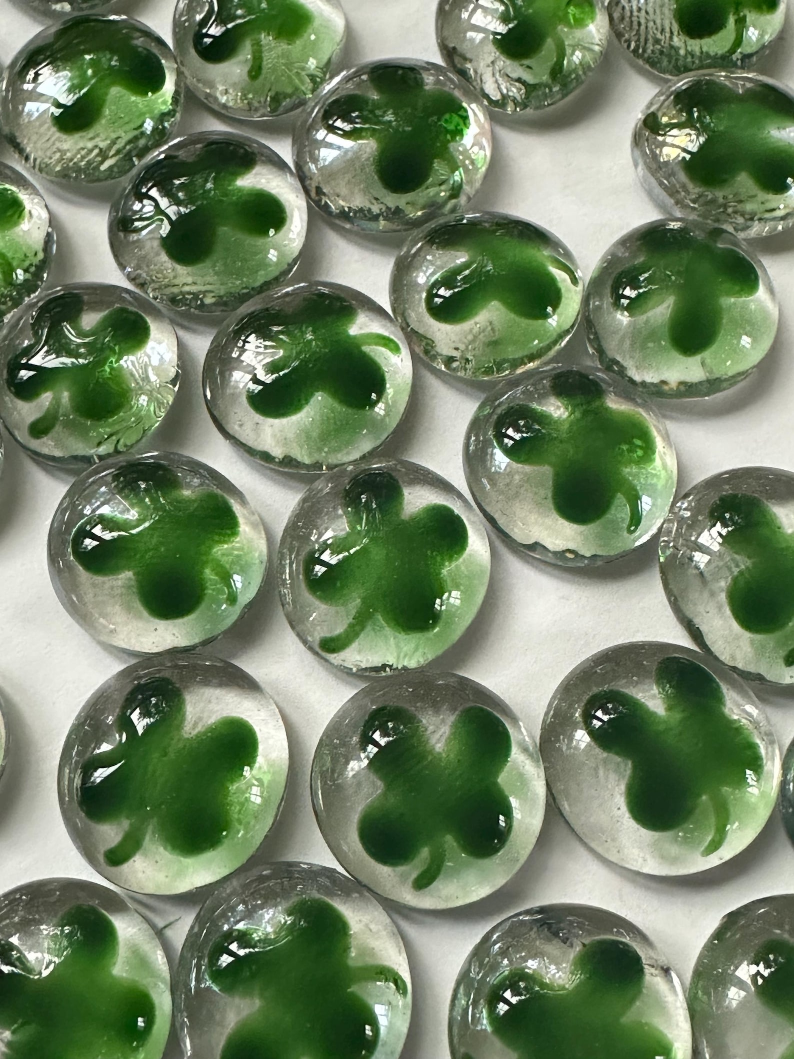 Four Leaf Clovers Set of 50 Hand Painted Glass Gems Party Favors ...