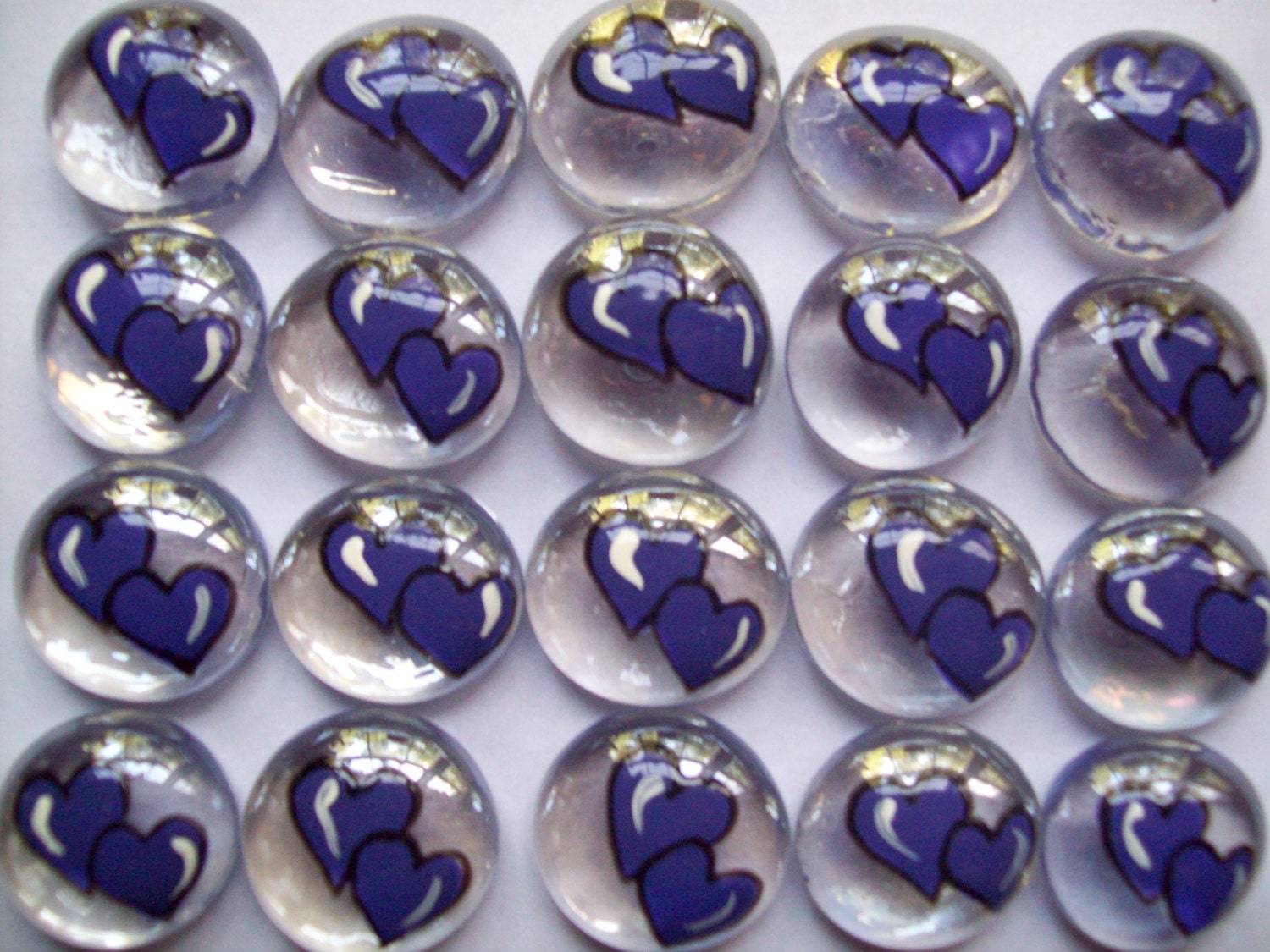 Hand Painted Glass Gems Party Favors Art PURPLE WEDDING HEARTS - Etsy