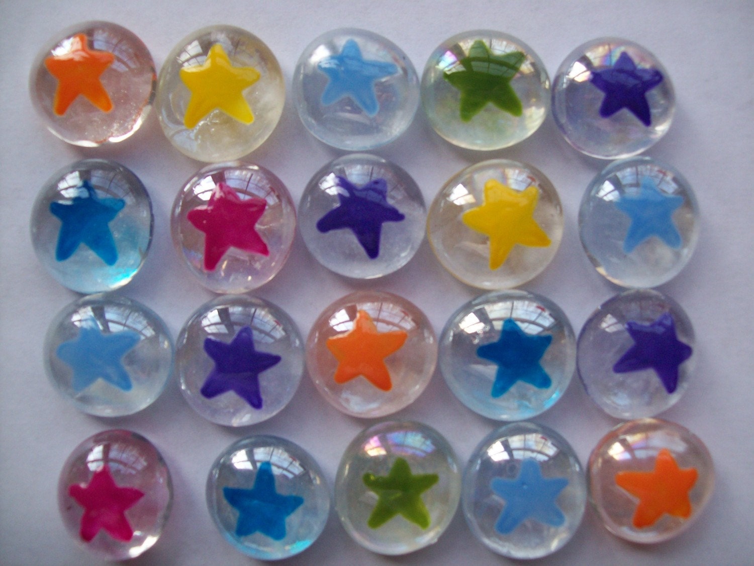Stars Hand Painted Glass Gems Party Favors Colorful Stars Star - Etsy