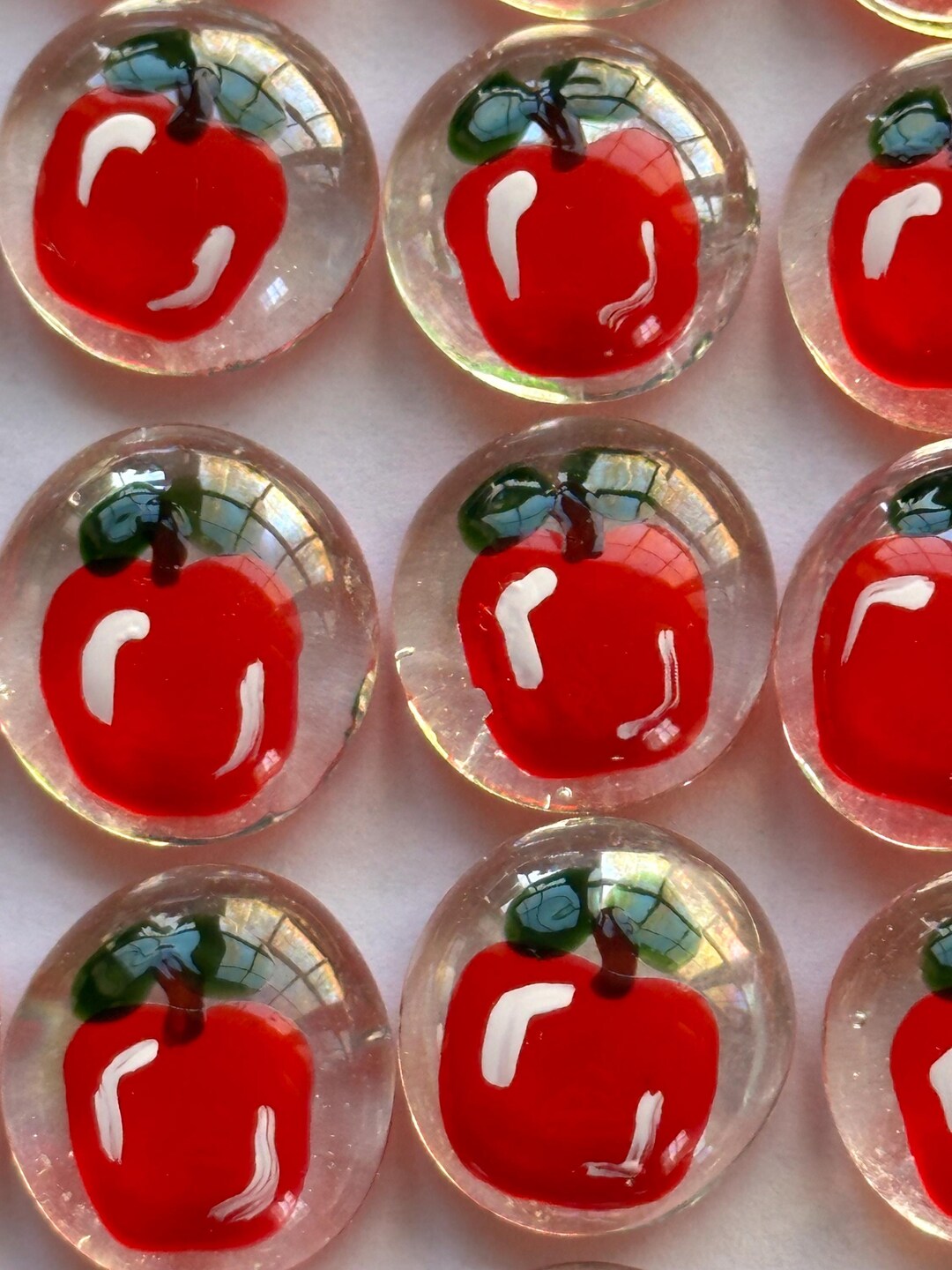 Hand Painted Glass Gems Party Favors Apple Apples Set of 50 - Etsy