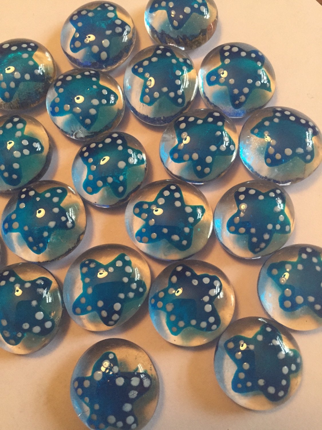 Hand Painted Glass Gems for Crafts , Party Decorations, Favors Blue ...