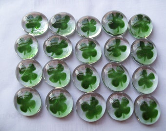 Four leaf clovers set of 50 Hand painted glass gems party favors decorations St. Patricks day four leaf clover