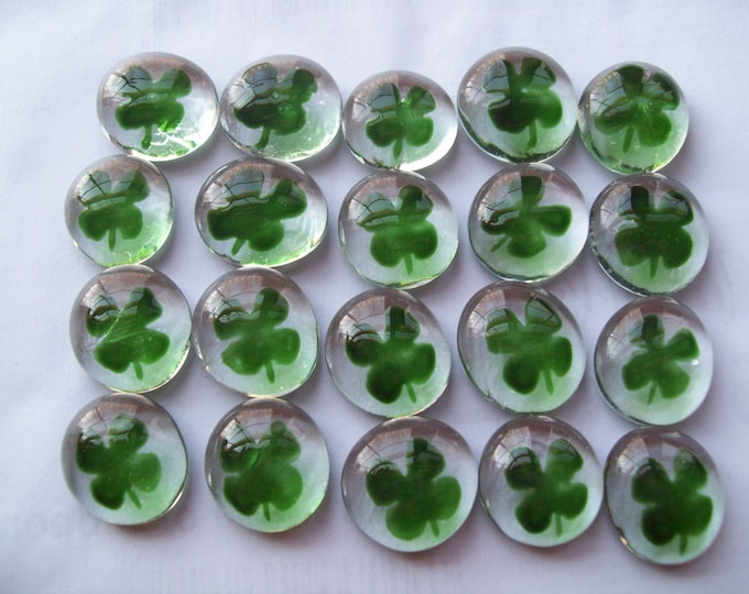 Four Leaf Clovers Set of 50 Hand Painted Glass Gems Party Favors ...