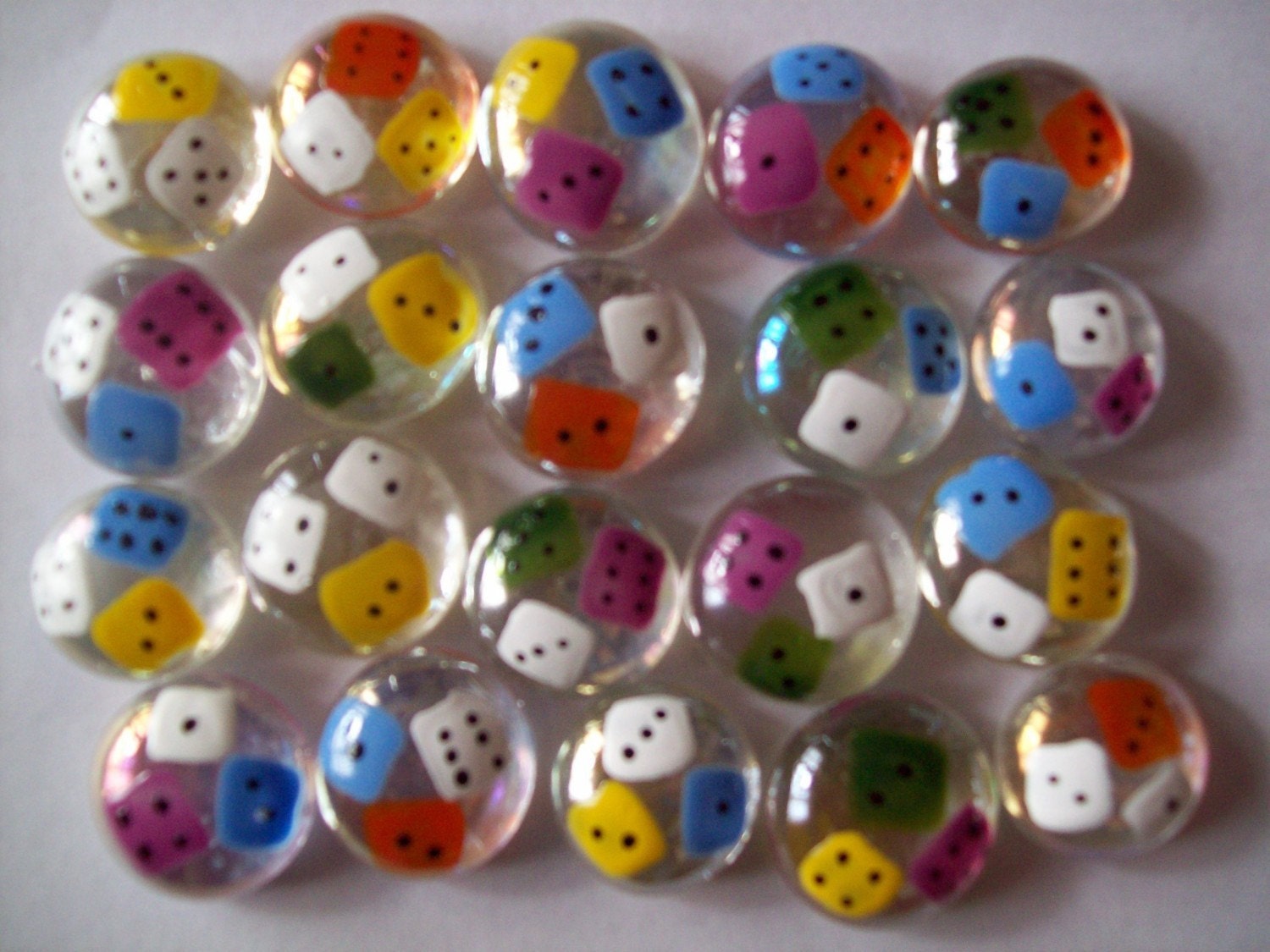 Hand Painted Glass Gems Party Favors COLORFUL DICE - Etsy