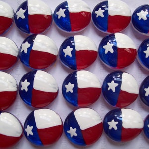 Hand Painted Texas Flag Glass Gems: Party Favors, (Set of 50)