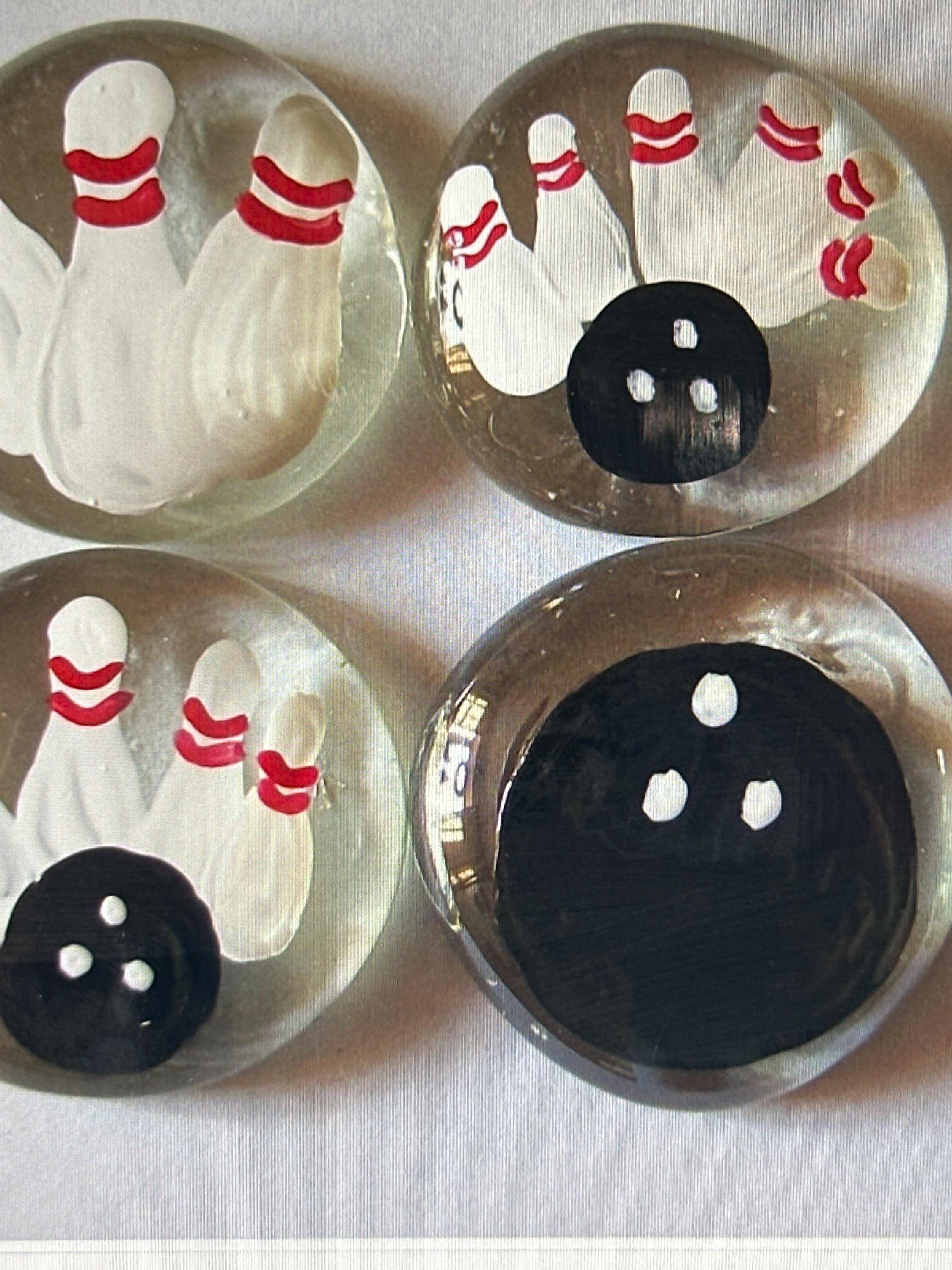 Hand Painted Large Glass Gems Party Favors BOWLING SET - Etsy