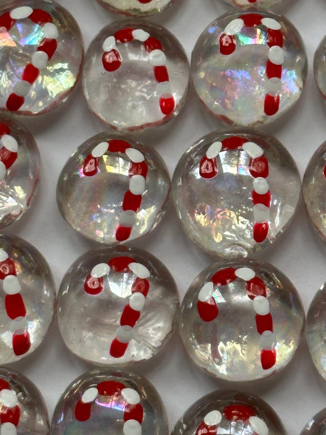 Hand Painted Glass Gems Party Favors Christmas Decorations CANDY CANES ...