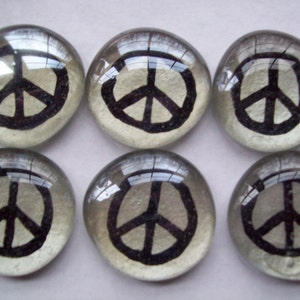 Hand Painted Peace Sign Glass Gems: Mosaic Tile Supplies