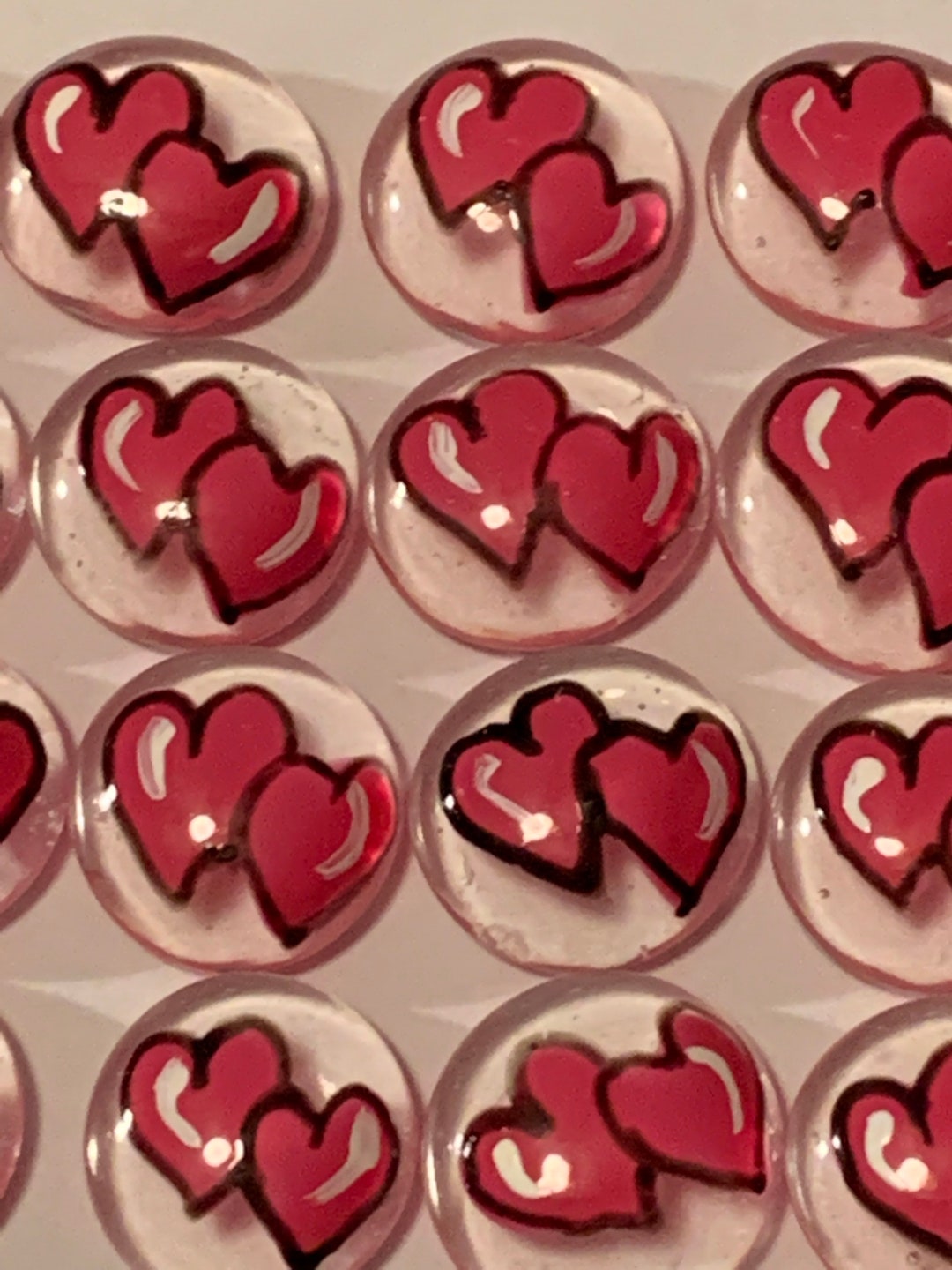 Hand Painted Glass Gems Party Favors Wedding Fushia Pink Double Wedding ...