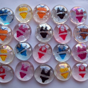 Hand painted glass gems party favors mini art  bikinis  swim suit summertime beach