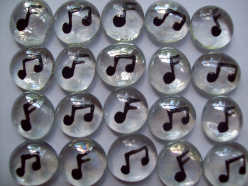 Handpainted glass gems music notes music note hand painted hp image 1