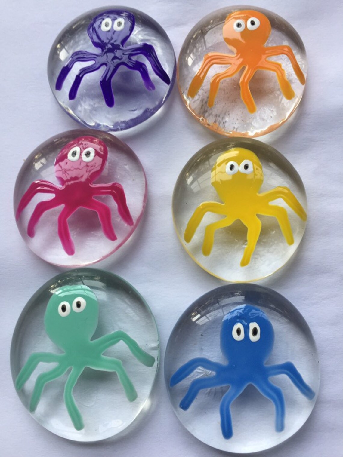 Octopus sea creatures Hand painted large glass gems party | Etsy
