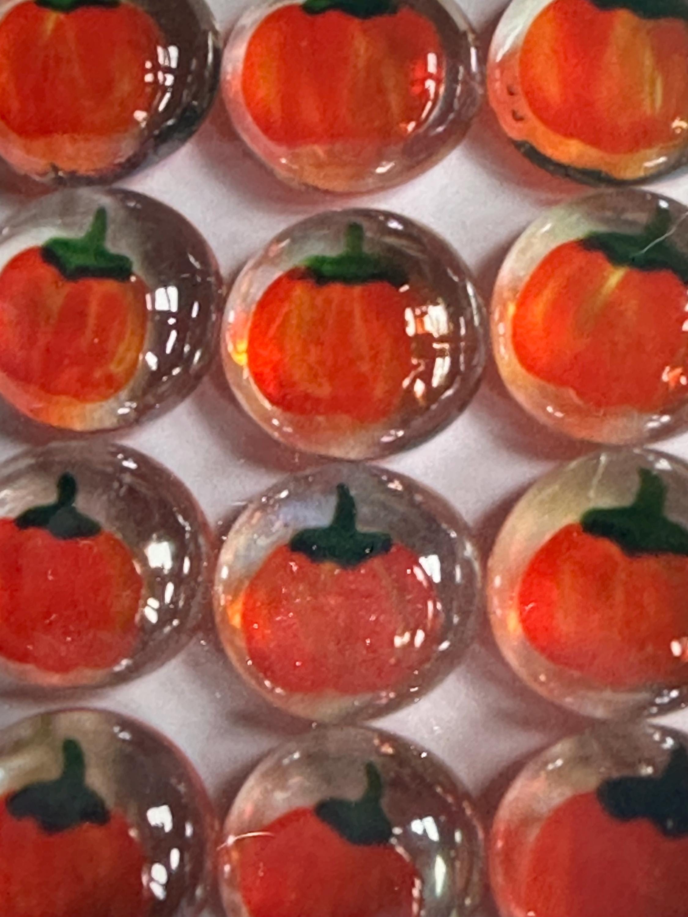 Hand Painted Glass Gems Party Favors PUMPKINS PUMPKIN Fall Decorations ...
