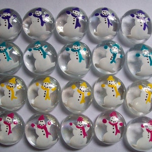 Hand painted Glass Gems snowmen snowman more colors   for crafts party decorations party favors