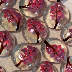 Hand Painted Glass Gems Party Favors Art Cherry Blossoms Set of 50 - Etsy