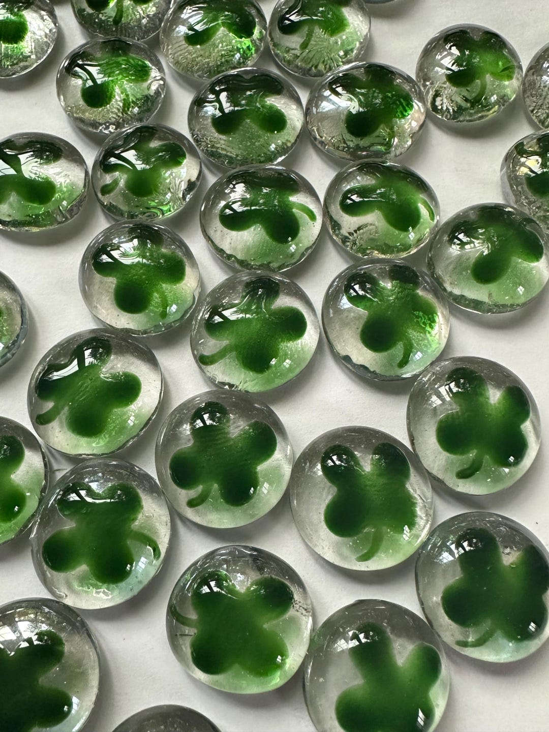 Four Leaf Clovers Set of 50 Hand Painted Glass Gems Party Favors ...