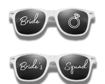 Bride Sunglasses Set, Bride Squad Sunglasses, Bachelorette Party Favors, Bridal Shower Decorations, Wedding Sunglasses, Bride Tribe Glasses