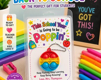 Back to School Pop It Student Gifts | Classroom Welcome Gift | First Day of School Favor | Meet the Teacher Gift | Poppin School Year