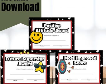 Rockstar Testing Awards for Students | Fun Testing Week Rewards | Printable Classroom Awards | End of Year Certificates