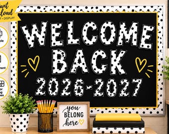 Printable Bulletin Board Letters A-Z | Polka Dot Alphabet | SVG PNG PDF | Classroom Decor | Cricut Letters | Instant Download