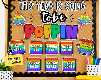 Pop It Themed Bulletin Board Kit for Back to School, Printable Classroom Display