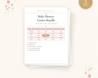 Baby Shower Games Bundle Printable | 5 Games | Bingo Mad Libs Price Is Right | Gender Neutral | Printable PDF | Instant Download | Game Pack