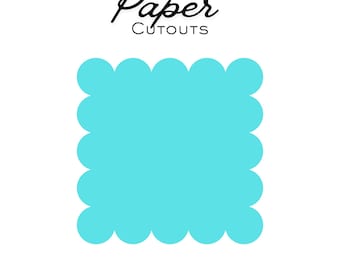4” Scalloped Square Cardstock Die Cuts | Bright Color Scrapbook Paper Shapes | Junk Journal Embellishment | Card Making & DIY Craft Supplies