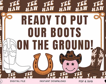 Cowboy Boots Bulletin Board Kit, Western Classroom Decor, Printable Display (Instant Download)