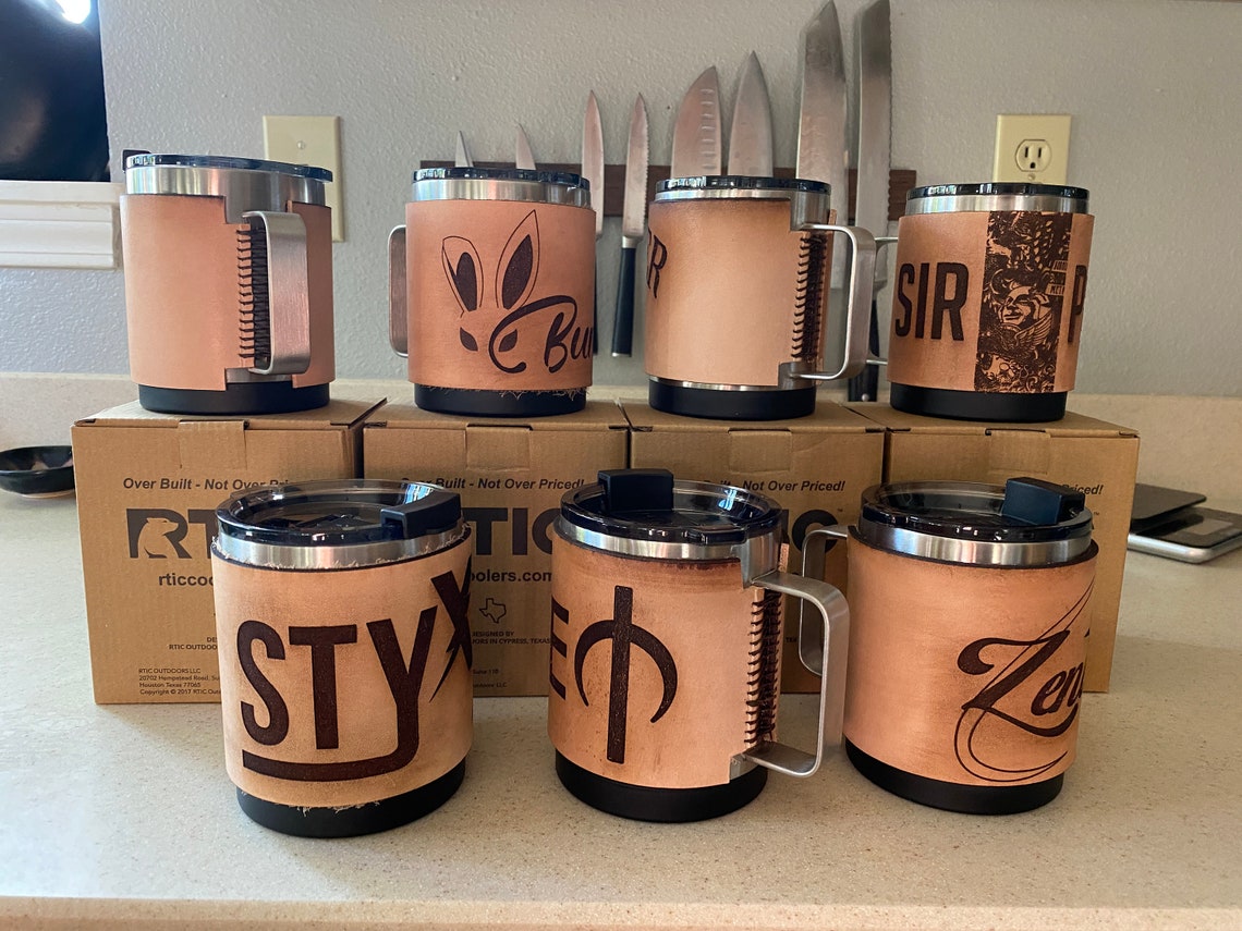 Custom Laser Engraved Leather Wrapped Insulated Mugs for Etsy