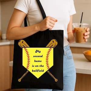 Softball Mom Cotton Canvas Tote Bag: Game Day Essential