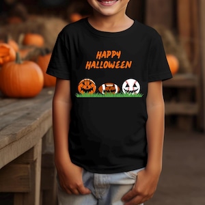 Kids Halloween shirt, kids jack-o-lantern- shirt, boys halloween shirt, kids fall tee, trick or treat shirt, fall sport shirt, spooky season