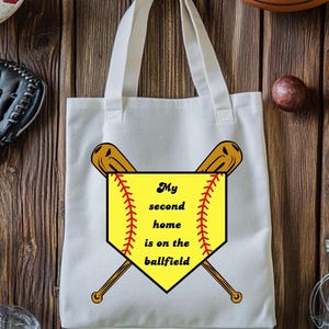 Softball Mom Cotton Canvas Tote Bag: Game Day Essential