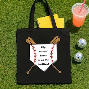 Zuhause auf dem Baseballfeld Tragetasche, Baseball Mama, Baseball Geschenk, Baseball-Trainer Geschenk, Geschenk zum Saisonende, Spieltag Tasche, Baseball-Team Geschenk