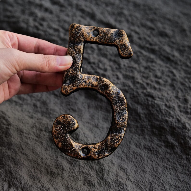 Decorative Cast Iron Numbers With Mounting Screws, House Numbers, Small ...