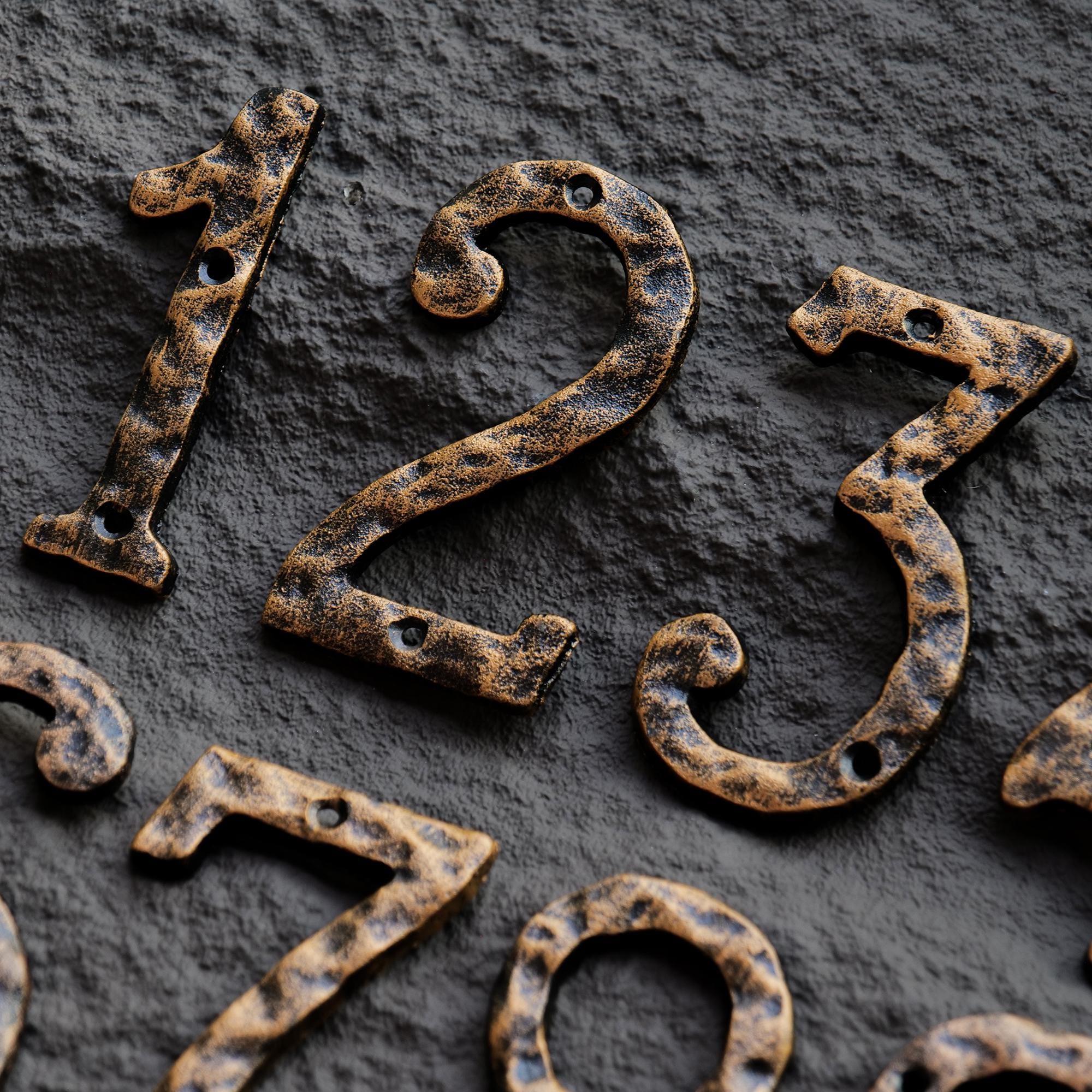 Cast For Numbers Decorative Cast Iron Numbers With Mounting Screws, House Numbers, Small ...