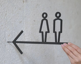 Toilet Signs, Restroom Sign, Modern Restroom Logo, Double-sided WC Sign, Baby Care Room Signate, Bathroom Sign, Man Women Wheelchair Signs