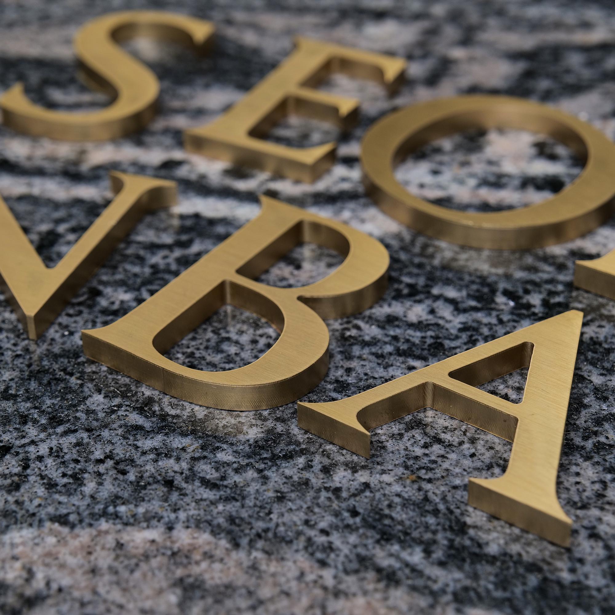Solid Brass Lettering Custom Solid Brass Letters & Logo | Brushed Antique or Polished Gold ...