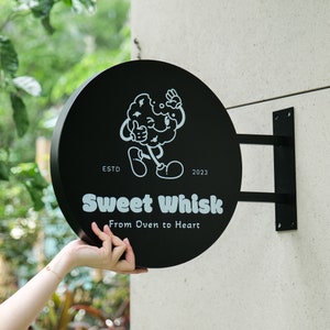 Round Blade Sign,double Sided Sign,custom Storefront Sign,blade Sign ...
