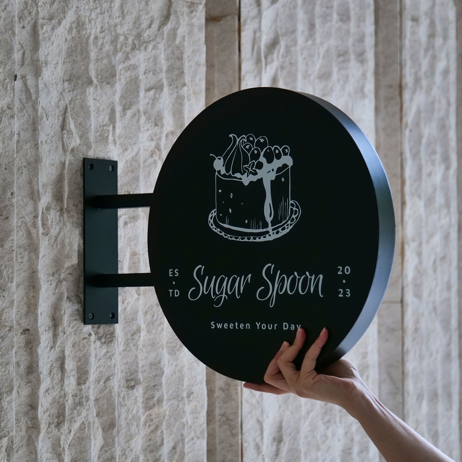 Round Blade Sign,double Sided Sign,custom Storefront Sign,blade Sign ...
