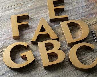 3D Vintage Brass Letters and Numbers Metal Signage Custom Logo Custom 3D Metal Backlit Sign Retro Numbers Letters - Business or Residential