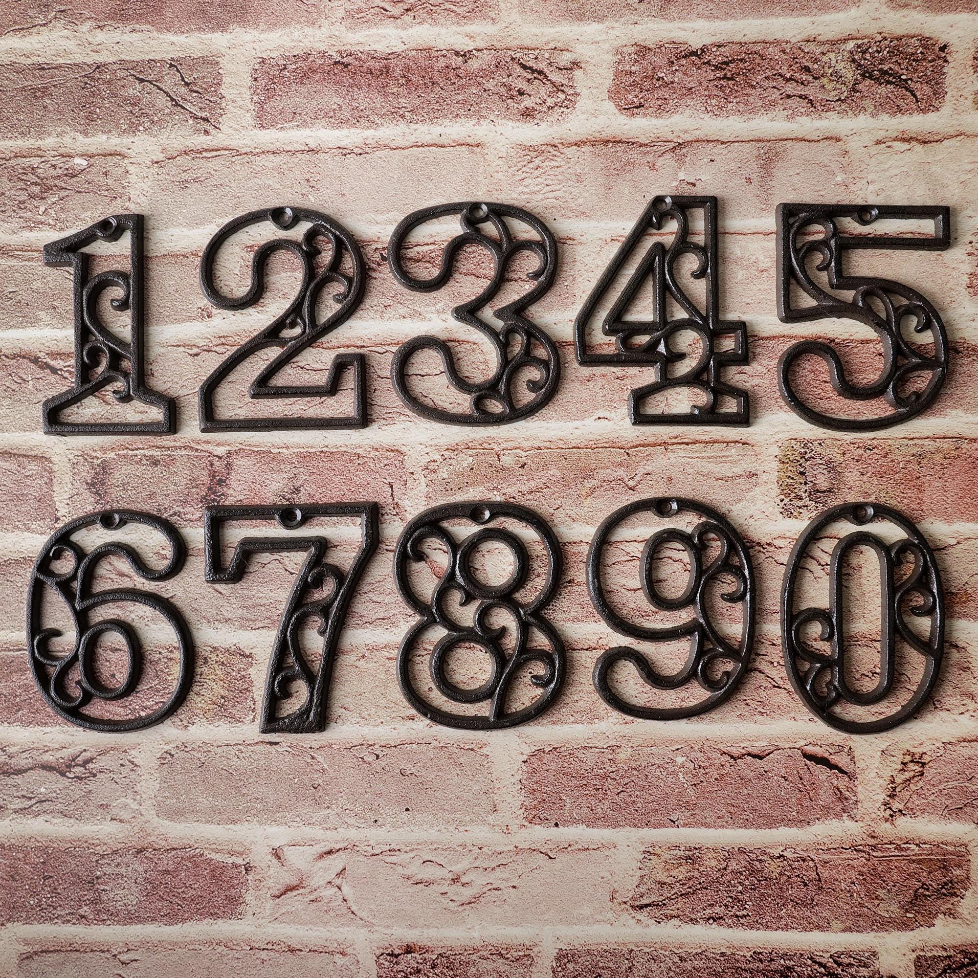 Cast For Numbers Vintage Decorative Cast Iron Numbers With Mounting Screws, Small Cast ...