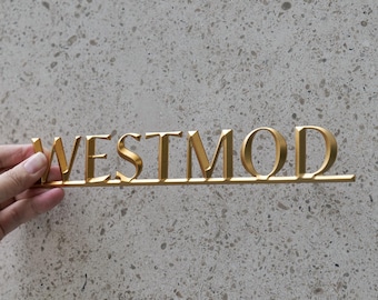 Minimalist Brass House Number Sign | 3D Custom Solid Brass Letters | Modern Address Plaque for Home & Office | Personalized Wall Sign