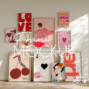 Gallery Frames Mockup: ISO DIN A Sizes, Art Gallery Wall (PSD File)