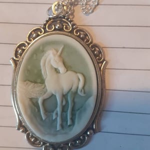 the last unicorn fantasy gothic steampunk cameo pendant