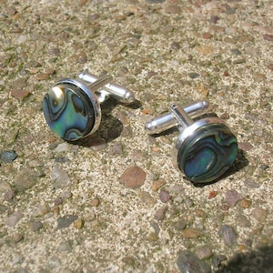 paua\abalone shell elegant cufflinks. Gift for men. Groomsmen gift. Elegant cufflinks
